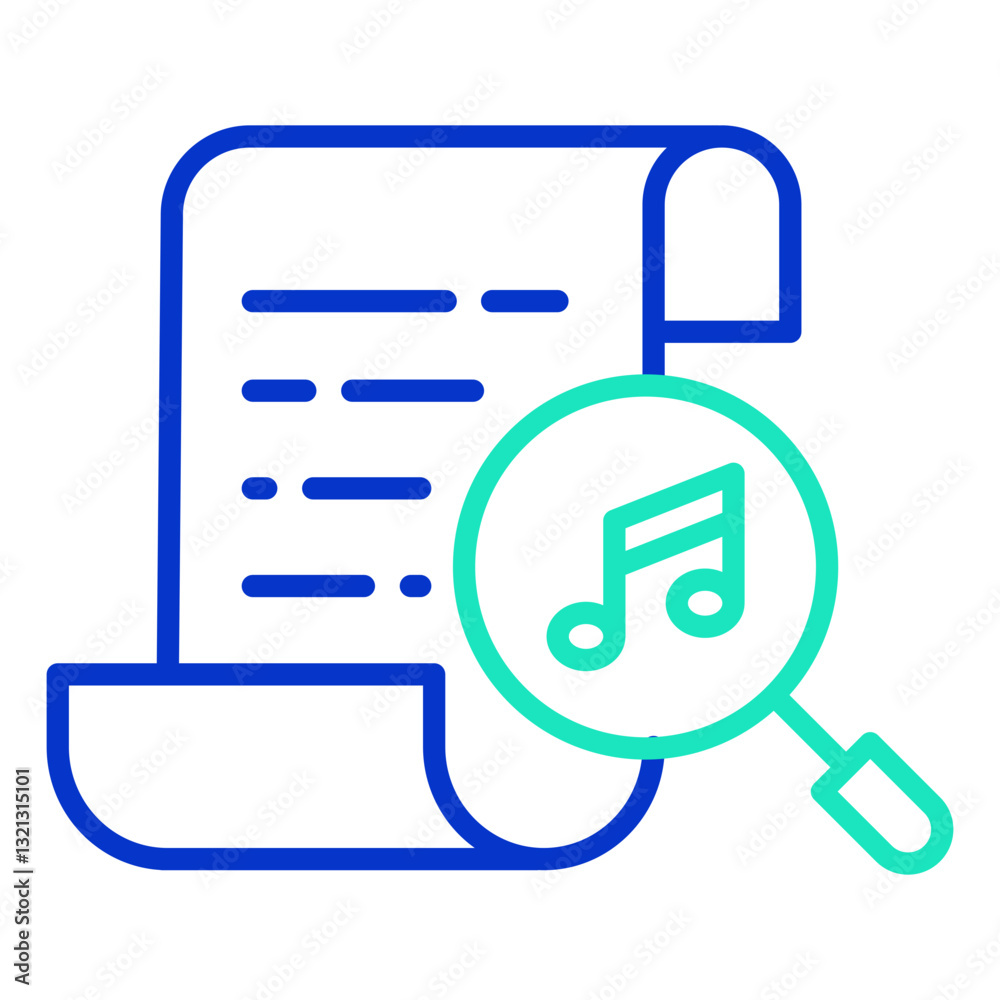 Search music notes outline dual color icon Search music notes outline dual color icon