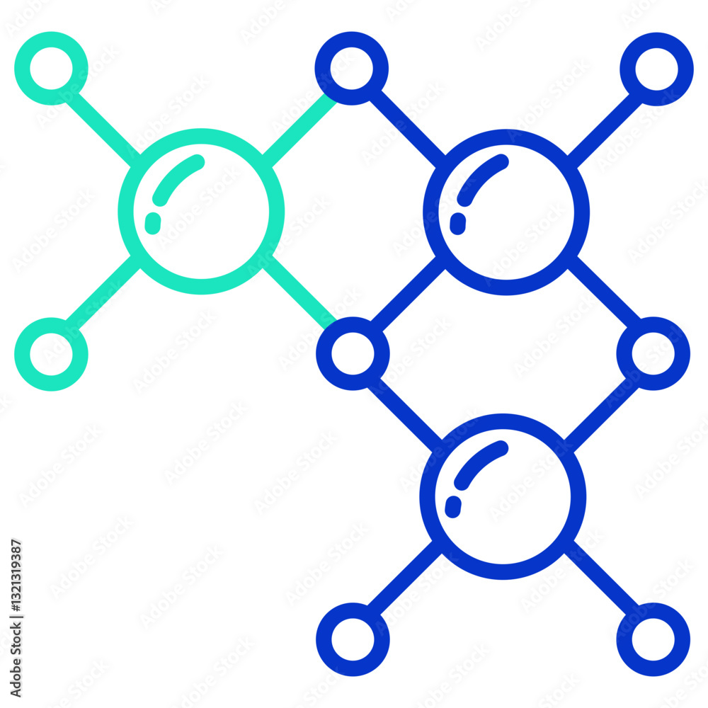 Cells outline dual color icon Cells outline dual color icon