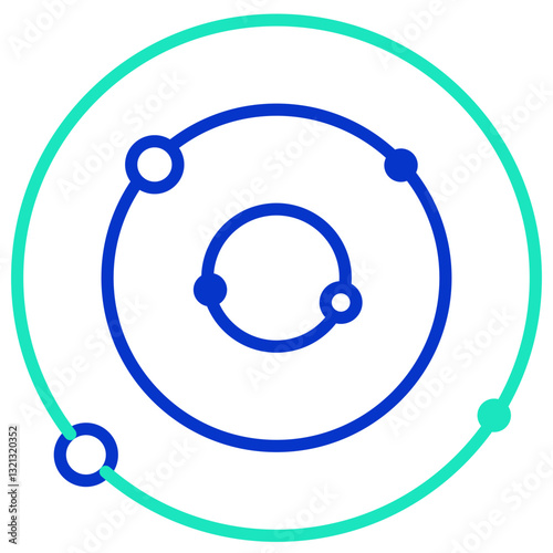 Solar System outline dual color icon