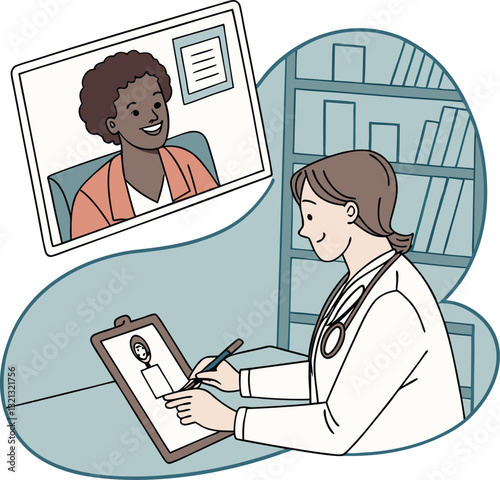 Online telemedicine consultation with doctor and mobile device