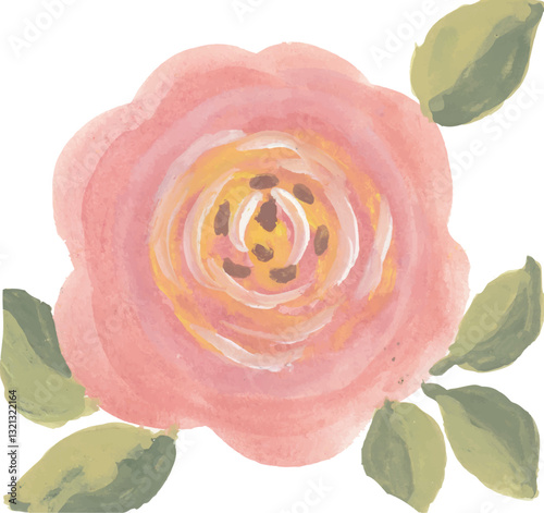 pastel color roses hand drawn watercolor art