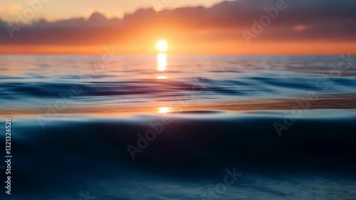Sunset Reflection on Calm Ocean Waters