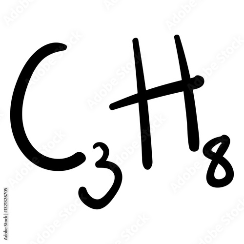 Propane Molecule: A visual representation of the propane molecule, highlighting the molecular structure of the common hydrocarbon fuel.