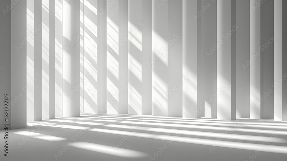 Fototapeta premium a minimalist architectural interior with pillars and shadows.