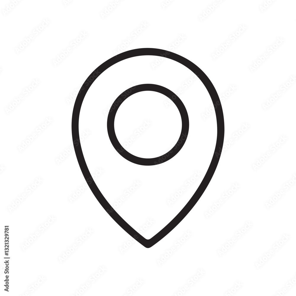 Navigation pin in line icon. Map pin location sign icon vector illustration, location pin icon collection. Vector Illustration Eps 10 Navigation pin in line icon. Map pin location sign icon vector illustration, location pin icon collection. Vector Illustration Eps 10