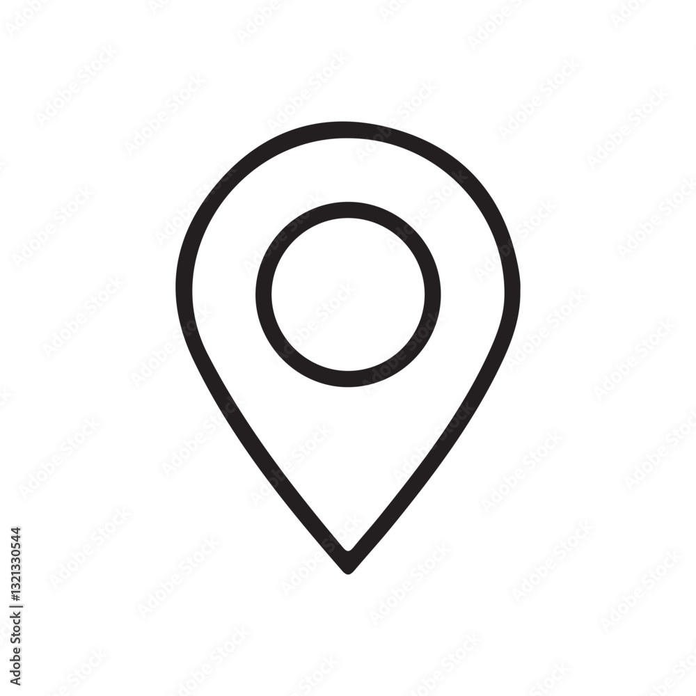 Navigation pin in line icon. Map pin location sign icon vector illustration, location pin icon collection. Vector Illustration Eps 10 Navigation pin in line icon. Map pin location sign icon vector illustration, location pin icon collection. Vector Illustration Eps 10