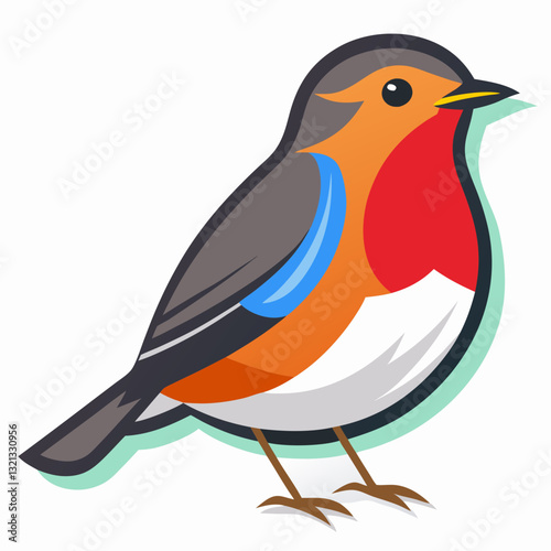 Vector illustration of a black bird perched on a branch, featuring a silhouette of a crow or raven with a beak, feathers, and wings in a simple, cute, wintery style