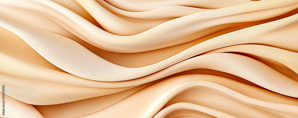 Fototapeta premium Abstract art background concept. Soft wave pattern in beige tones creates a soothing backdrop for design projects.