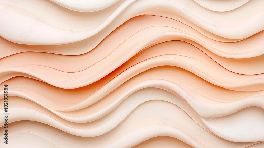Obraz premium Abstract art background concept. Abstract wavy background in soft peach tones with smooth curves and layers.