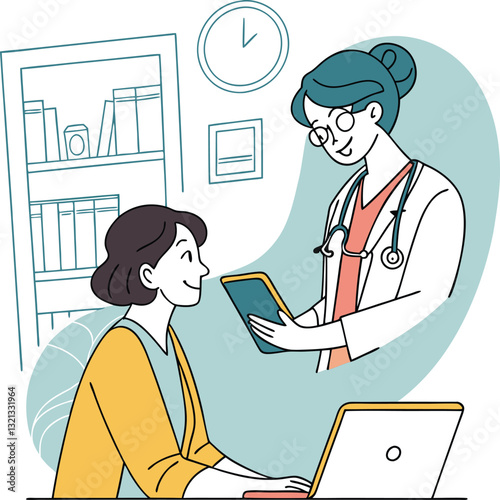 Online telemedicine consultation with doctor and mobile device