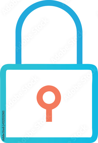 Secure Lock Icon in Minimalist Style. Vector illustration