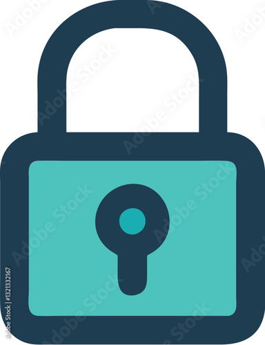 Flat Lock Icon for Digital and Web Use