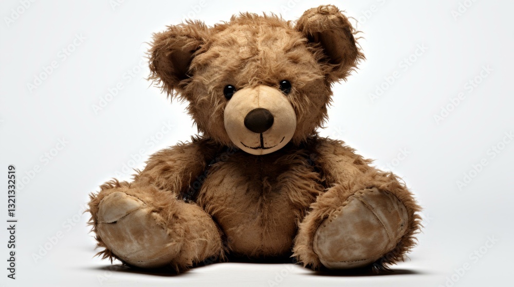 Obraz premium Lovable Furry Teddy Bear Comforting Companion Brown Plush Toy Childlike Friendliness Playful Innocence