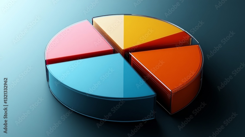 Obraz premium Well-structured D pie chart with visually distinct sections, ensuring clear communication.