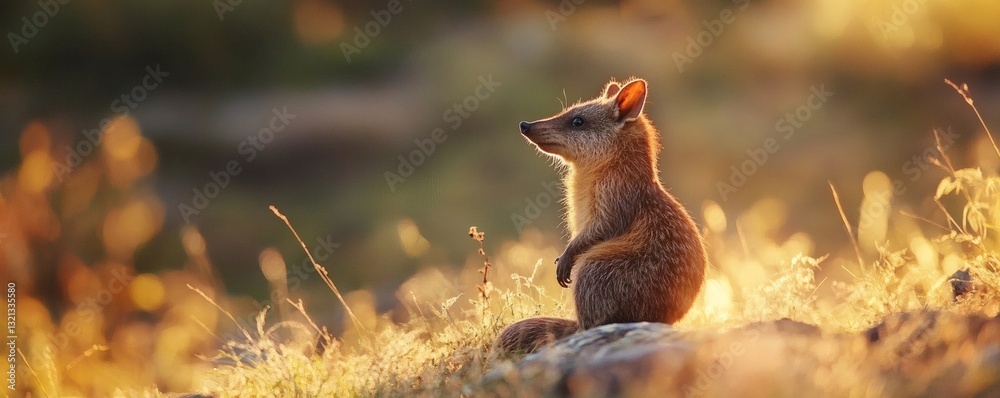 Obraz premium A small rodent animal is sitting in the sun outdoors