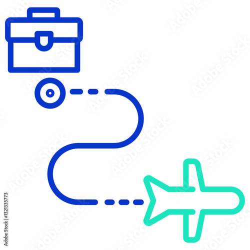 bag and Travel outline dual color icon