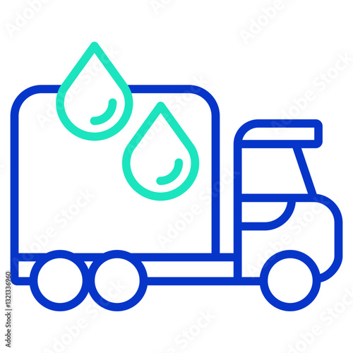 Water Truck outline dual color icon