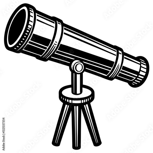 Classic Telescope Icon - Astronomy and Space Exploration