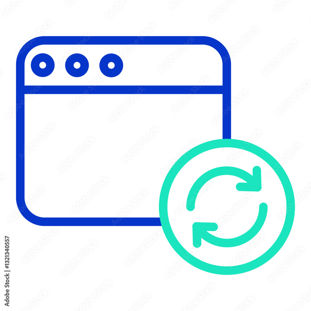 Refresh web page outline dual color icon Refresh web page outline dual color icon
