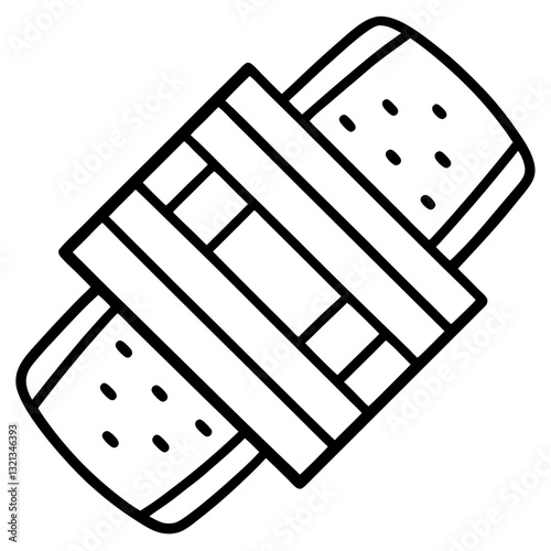 Crossed Bandages Icon - First Aid and Medical Care Symbol