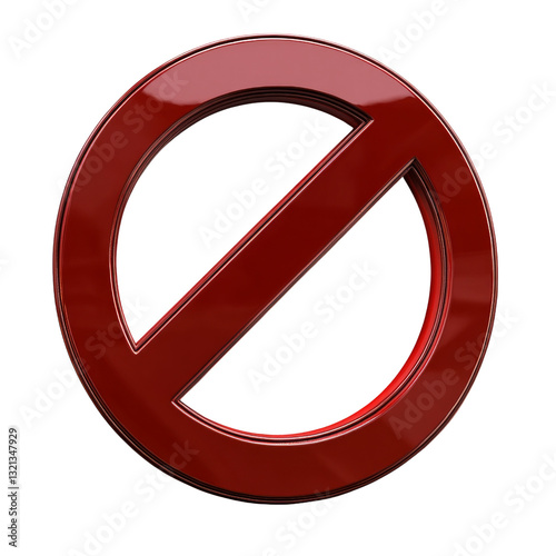 A red circle with a white line through it