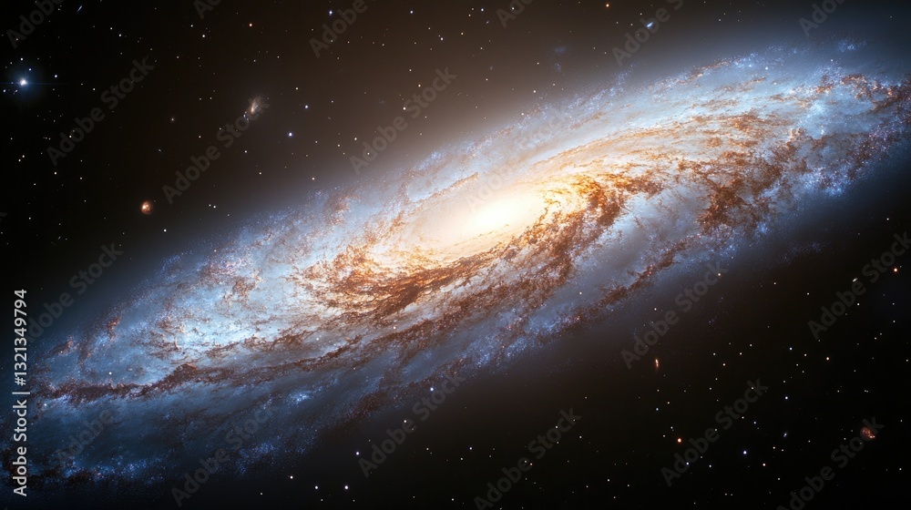 Fototapeta premium Spiral Galaxy, Cosmic Dust, Starfield, Distant Nebula, Space Exploration, Background Image