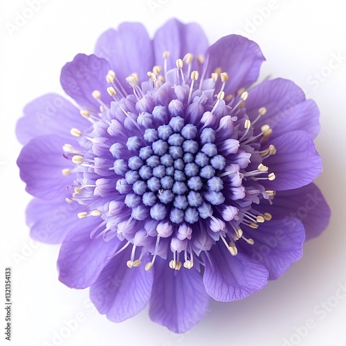 Stunning Lilac Scabious Flower Close Up Delicate Petals Floral Macro Photography