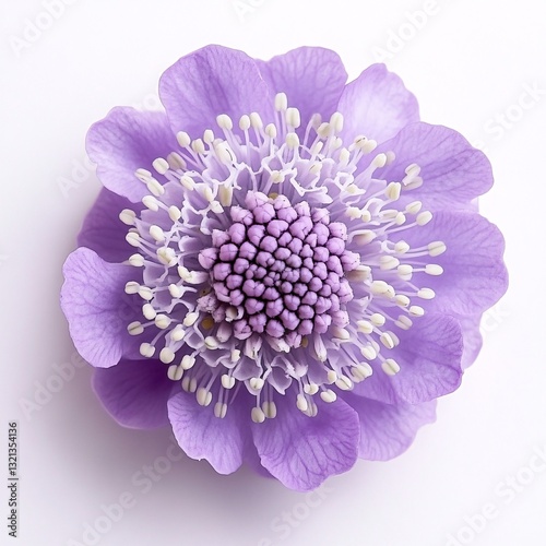 Stunning Lilac Scabiosa Flower Close Up Delicate Petals Vibrant Purple Bloom