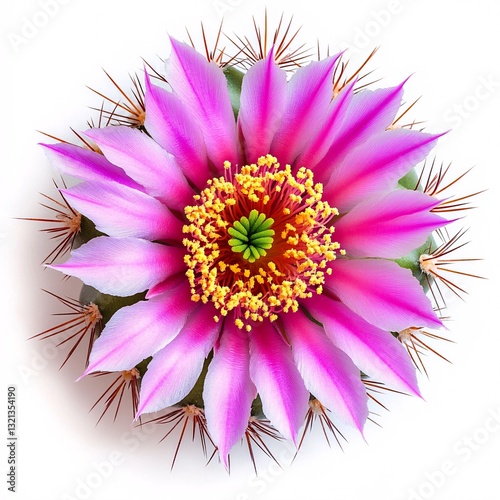 Vibrant Pink Cactus Flower Blossom Close up Macro Photography Studio Shot