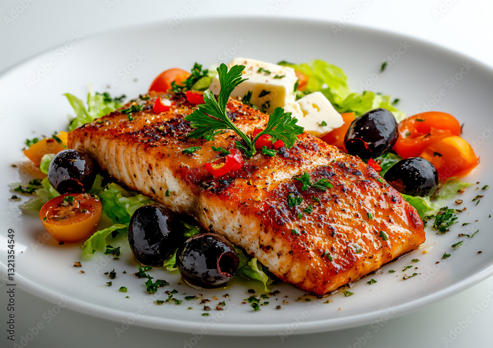 a greek salad with feta cheese, lettuce leaves, a greek salad with feta cheese, lettuce leaves,