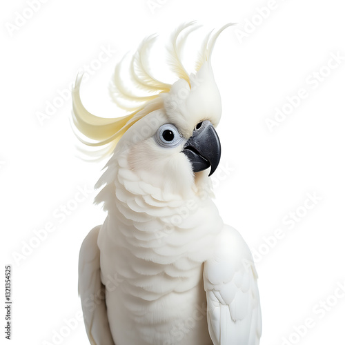 sulphur crested cockatoo isolated on white