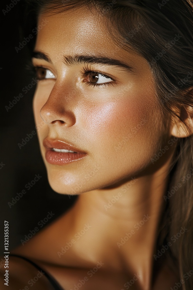 Naklejka premium A woman with a pretty face and a nice smile