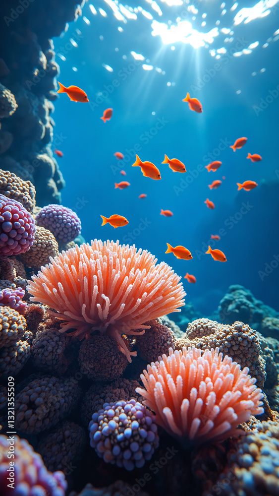 Fototapeta premium Marine life with coral