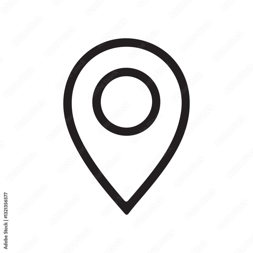 Navigation pin in line icon. Map pin location sign icon vector illustration, location pin icon collection. Vector Illustration Eps 10 Navigation pin in line icon. Map pin location sign icon vector illustration, location pin icon collection. Vector Illustration Eps 10