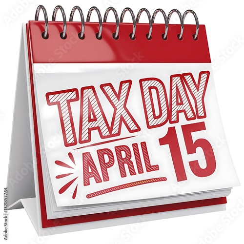 tax day april 15 desk calendar