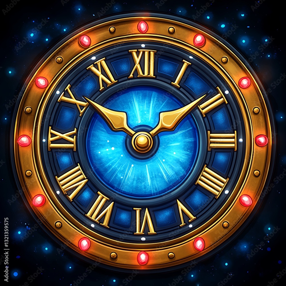 Naklejka premium Celestial Clockwork Timepiece Mystical Design