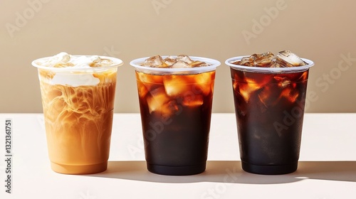 Wallpaper Mural Iced Coffee Variations Creamy Cold Brew Black Coffee Ice Cubes Torontodigital.ca