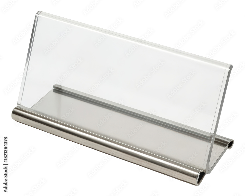 Clear acrylic desk nameplate on a transparent background Clear acrylic desk nameplate on a transparent background