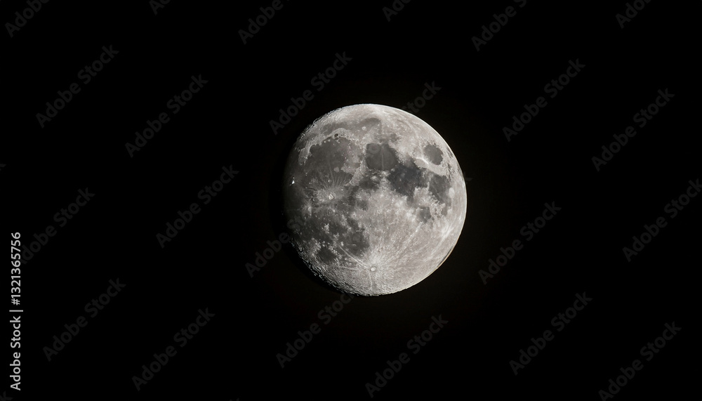 Naklejka premium Beautiful glowing big fullmoon on a dark night sky background