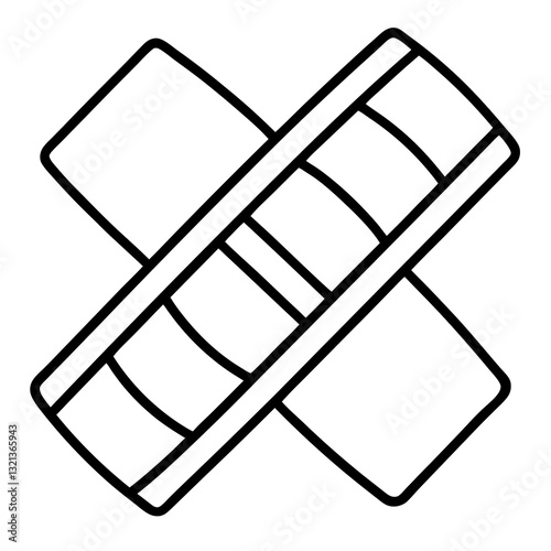 Medical Bandage Cross Symbol Outline