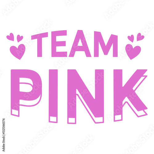 Team Pink: A cheerful and charming Team Pink emblem in playful, eye-catching shades, symbolizing unity, sisterhood, and delightful charm
