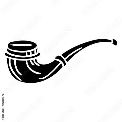 A Smoker's Solitude: An intricately designed smoking pipe, its dark form hinting at the rich traditions and contemplative moments associated with pipe smoking.