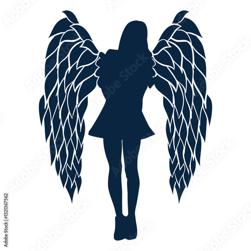 Serene Angelic Figure: Depicting an ethereal angel with outstretched wings, this image exudes a sense of tranquility and spiritual grace. Its design suggests a guardian presence.