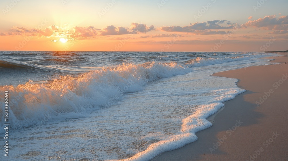 Sunrise Beach Waves; Peaceful Ocean Sunrise Sunrise Beach Waves; Peaceful Ocean Sunrise