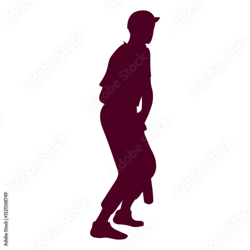Baseball Player in Silhouette: A solitary baseball player in a dynamic stance, ready to swing at the pitch, captures the anticipation of the sport
