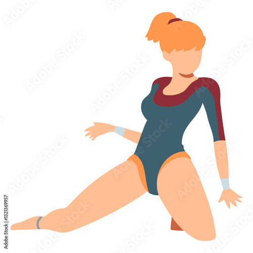 Athletic Elegance in Motion: A graceful gymnast showcases the elegance and strength of athletic movements, captured in a dynamic illustration of dedication and physical prowess.