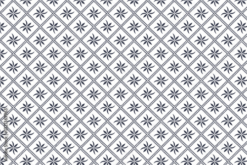 Floral Grid Seamless Pattern Design Background