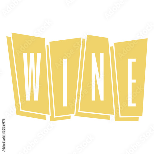 Wine Typography: A stylish, minimalist wordmark design in soft hues, the word WINE elegantly presented to capture the essence of this beloved beverage. 
