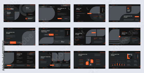 Powerpoint presentation templates set, Business presentation usable for keynote presentation vector background, Brochure, Web, Flyer, Banner, Google slides, Annual report, Infographic, Social media.