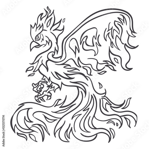 Phoenix Rises: A majestic phoenix, depicted in a stunning artistic illustration with vibrant and fiery details, ready to take flight, embodying resilience and rebirth.